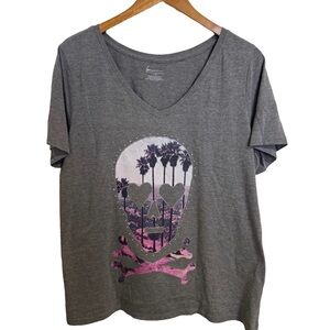 Lane Bryant Gray V-Neck Tee